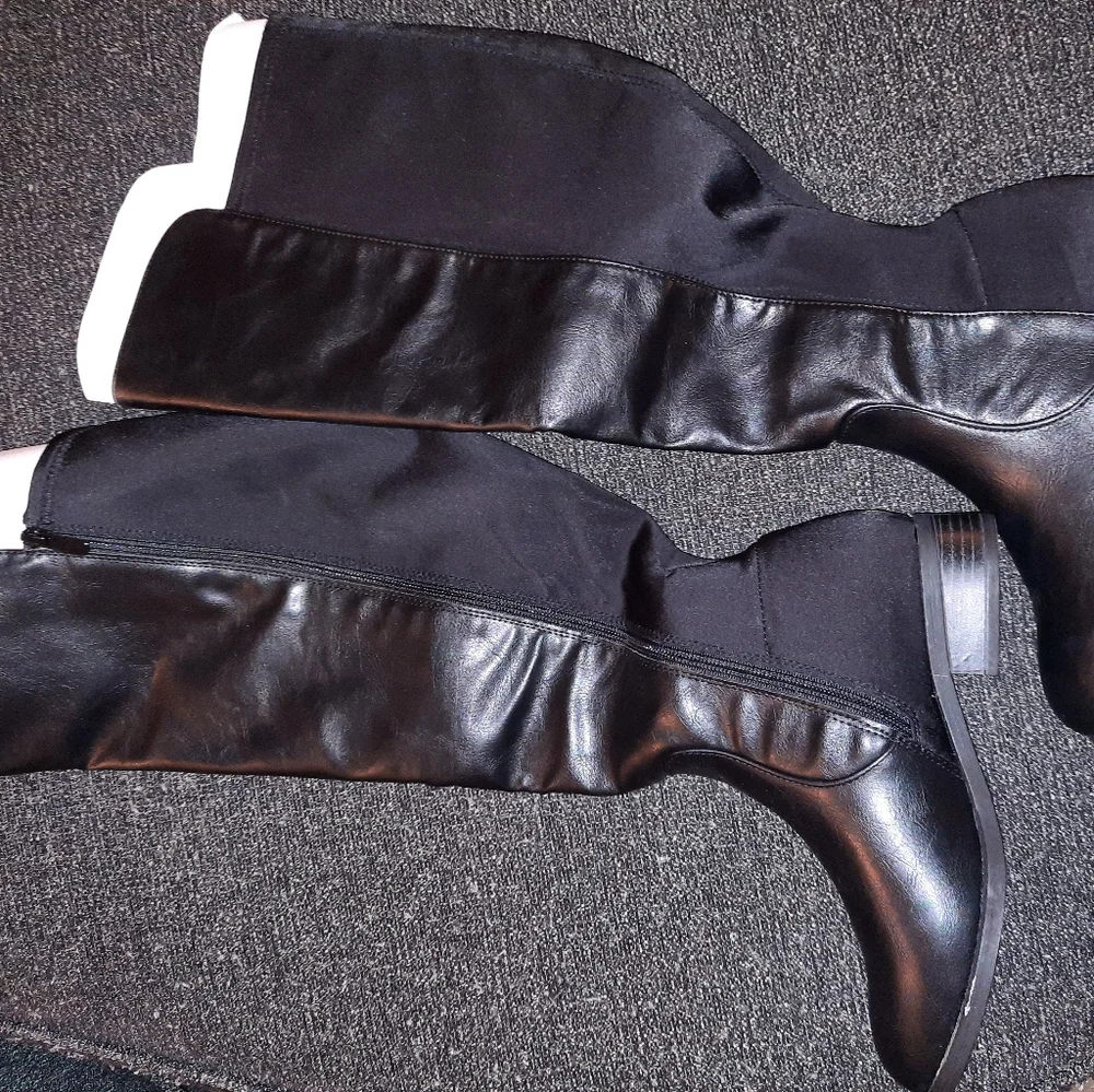 Torrid Faux Leather Stretch Back Over the Knee Boots